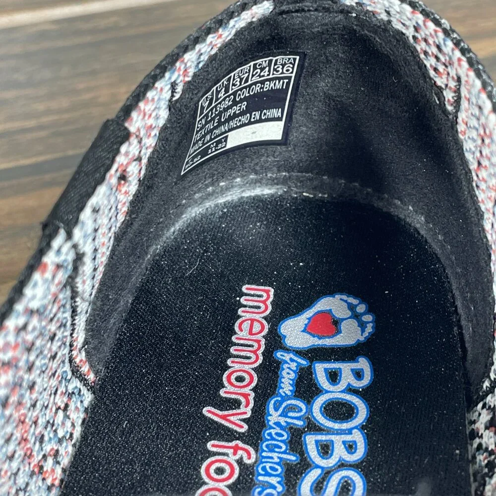 Skechers BOBS Flexpadrille 3.0 Island Muse Shoes Womens 7 Black Multi Slip On